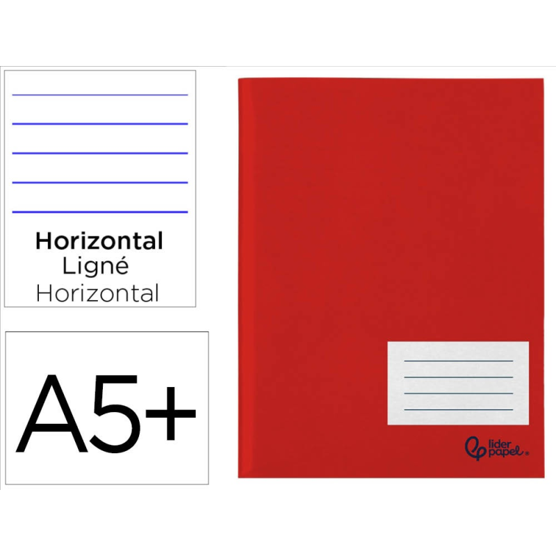 Libreta liderpapel smart a5 plus 48 hojas 75gr horizontal doble margen colores surtidos