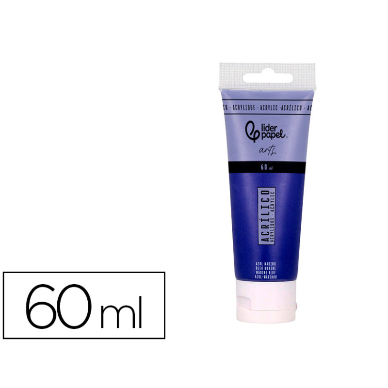 Pintura acrilica liderpapel tubo de plastico de 60 ml color azul marino