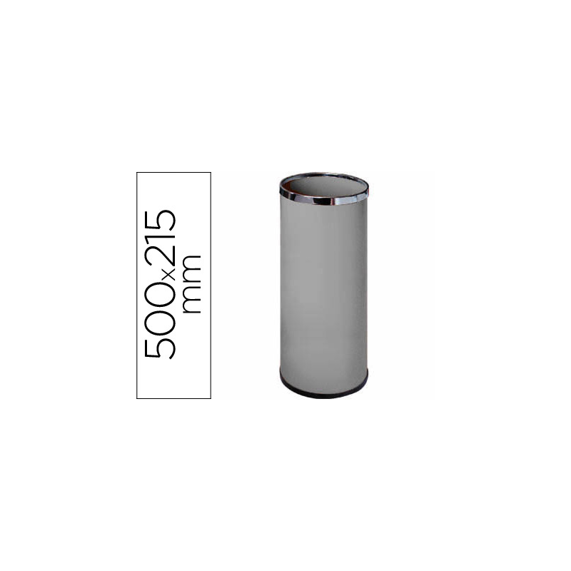 Paraguero metalico 301 gris aros cromado 50x21,5 cm