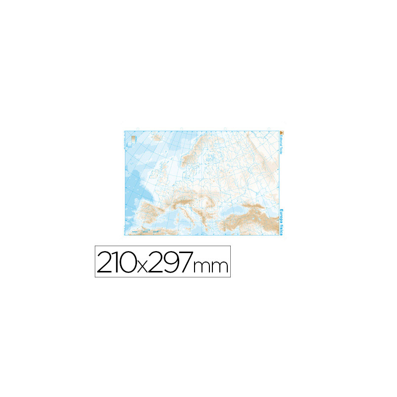 Mapa mudo b/n din a4 europa fisico