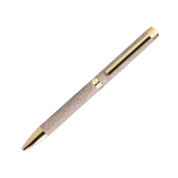 Boligrafo belius wild west aluminio color beige dorado tinta color azul caja de diseño