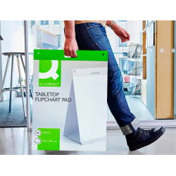 Bloc congreso q-connect liso autoadhesivo sobremesa 508x584 mm 20 hojas papel blanco de 75g/m2 fsc