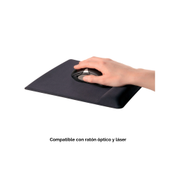 Alfombrilla para raton fellowes canal health-v negra con reposamuñecas de gel 222x209,6x251 mm