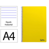 Cuaderno espiral liderpapel a4 smart tapa blanda 80h 75gr rayado horizontal con margen color amarillo