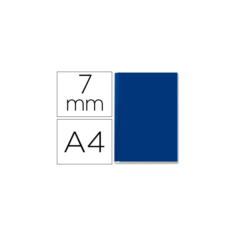 Tapa de encuadernacion channel rigida 35567 azul lomo a capacidad 36/70 hojas