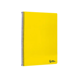 Cuaderno espiral liderpapel a4 smart tapa blanda 80h 75gr rayado horizontal con margen color amarillo