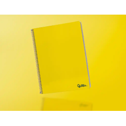 Cuaderno espiral liderpapel a4 smart tapa blanda 80h 75gr rayado horizontal con margen color amarillo