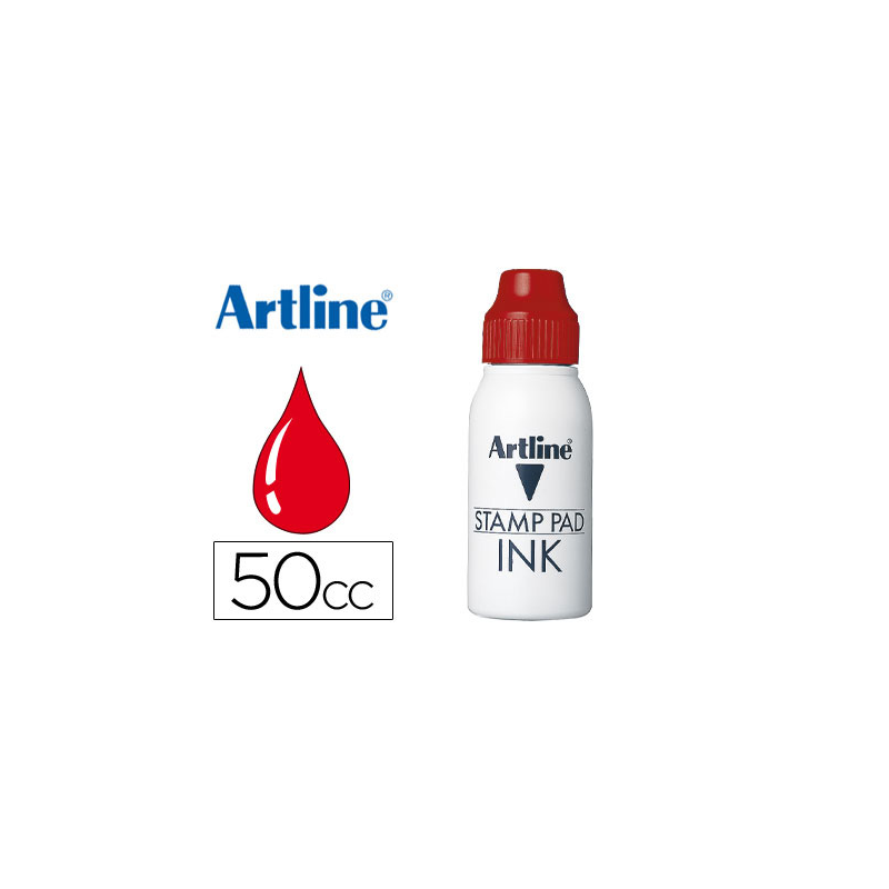 Tinta tampon artline roja bote 50 cc
