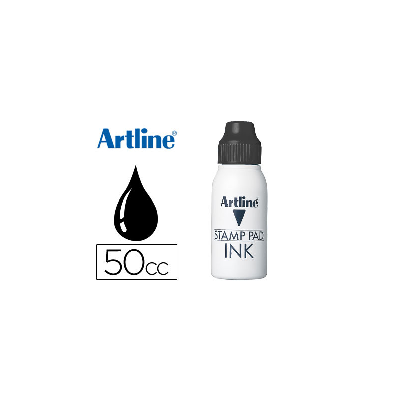 Tinta tampon artline negra bote 50 cc