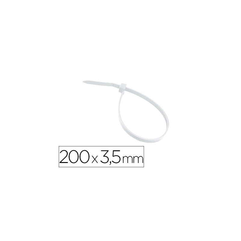 Brida 3m para interior blanca 200x3,5 mm bolsa de 100 unidades