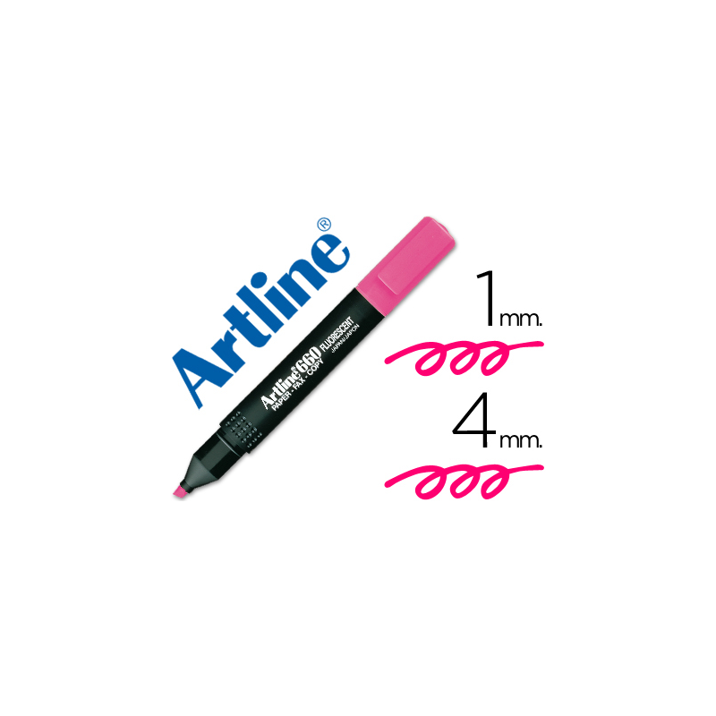 Rotulador artline fluorescente ek-660 rosa punta biselada