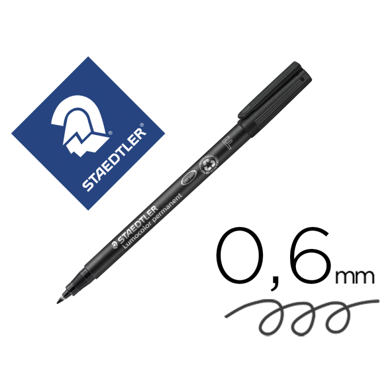 Rotulador staedtler lumocolor retroproyeccion punta de fibrapermanente 318-9 negro punta fina redonda 0.6 mm