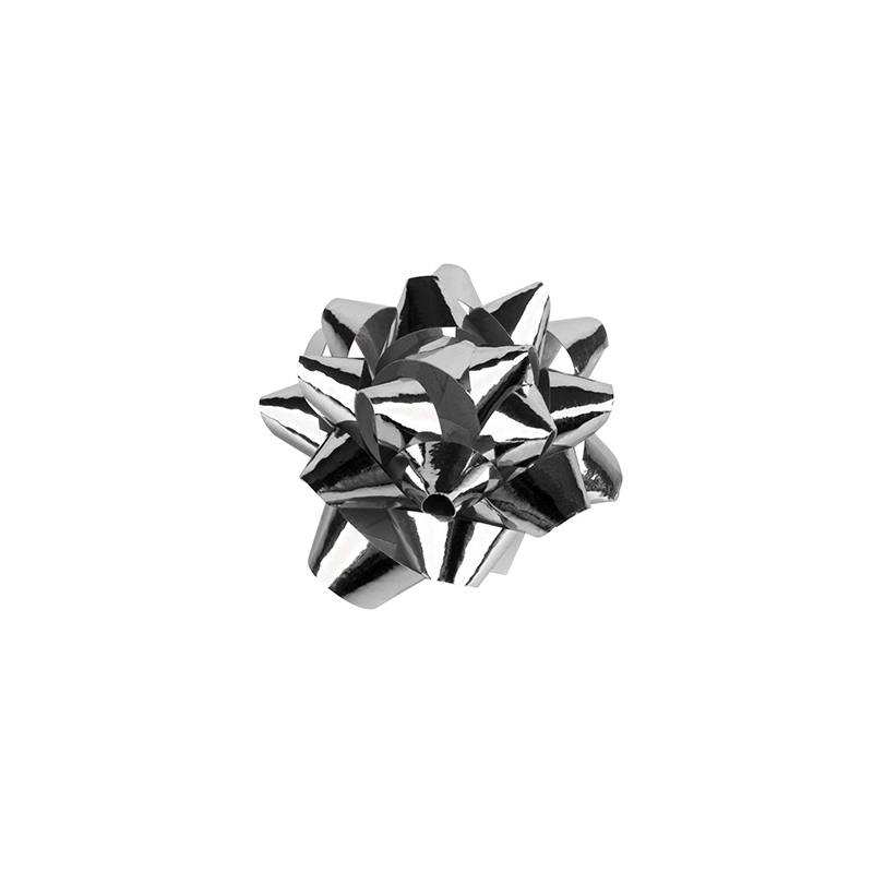 Lazo liderpapel fantasia mediano color plata metalizado