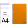 Cuaderno espiral liderpapel a4 smart tapa blanda 80h 75gr rayado horizontal con margen color naranja