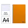 Cuaderno espiral liderpapel a4 smart tapa blanda 80h 75gr rayado horizontal con margen color naranja