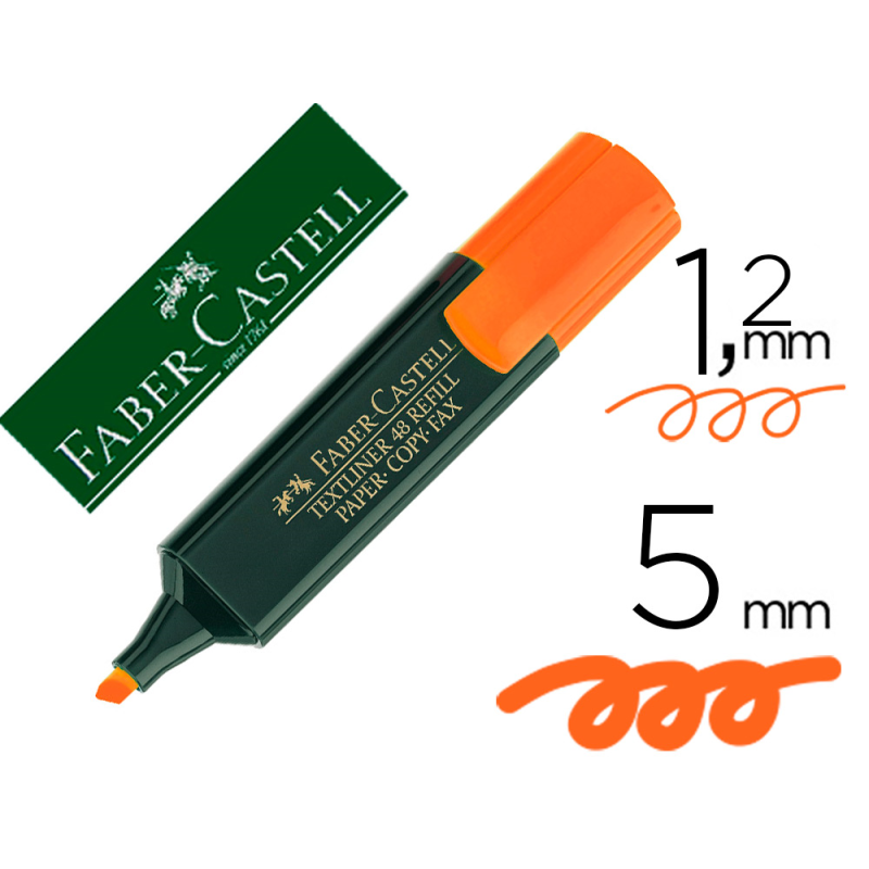 Rotulador faber castell fluorescente textliner 48 naranja