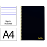 Cuaderno espiral liderpapel a4 smart tapa blanda 80h 75gr rayado horizontal con margen color negro