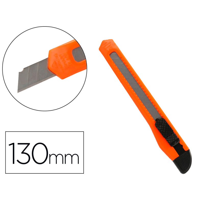 Cuter q-connect plastico estrecho cuchilla 9 mm xd-05 con clip blister 1 unidad