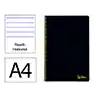 Cuaderno espiral liderpapel a4 smart tapa blanda 80h 75gr rayado horizontal con margen color negro