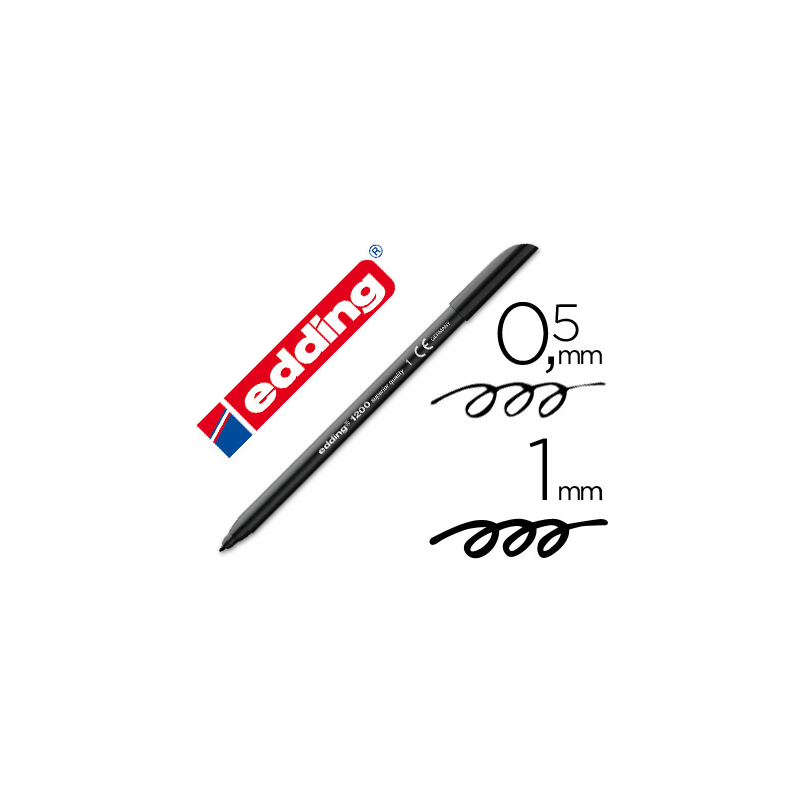 Rotulador edding punta fibra 1200 negro n.1 punta redonda 0.5 mm