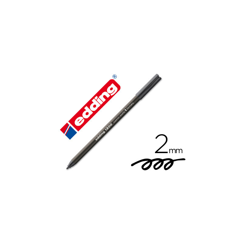 Rotulador edding punta fibra 1300 negro punta redonda 2 mm