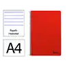 Cuaderno espiral liderpapel a4 smart tapa blanda 80h 75gr rayado horizontal con margen color rojo