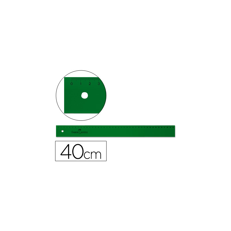 Regla faber castell 40 cm plastico verde