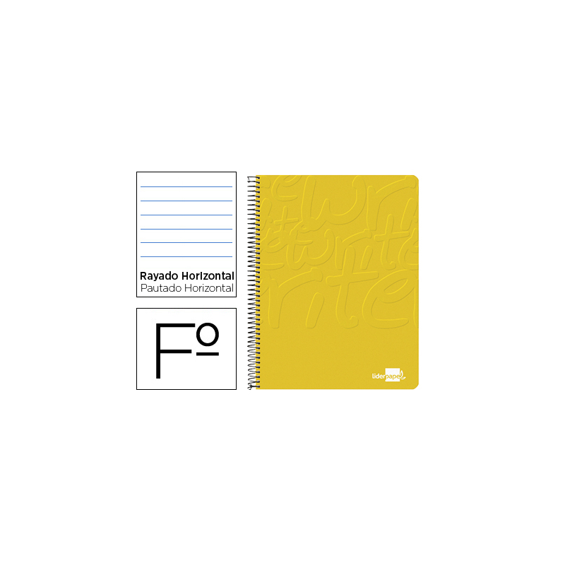 Cuaderno espiral liderpapel folio write tapa blanda 80h 60gr horizontal con margen color amarillo