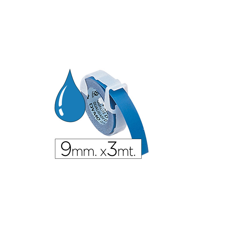 Cinta dymo 3d 9 mm x 3 mt azul tradicional