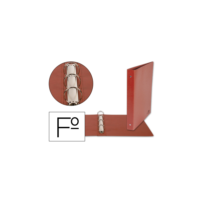 Carpeta de 4 anillas 25mm redondas liderpapel folio carton cuero