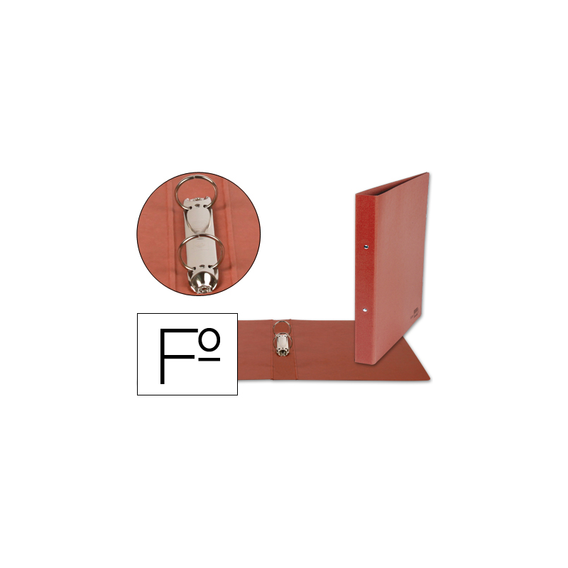 Carpeta de 2 anillas 40mm redondas liderpapel folio carton cuero