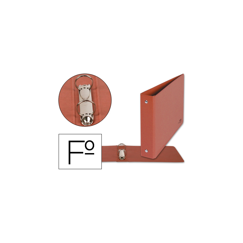 Carpeta de 2 anillas 40mm redondas liderpapel folio apaisado cuero