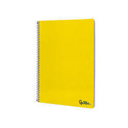 Cuaderno espiral liderpapel a4 smart tapa blanda 80h 75gr pauta 2,5mm con margen color amarillo