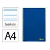 Cuaderno espiral liderpapel a4 smart tapa blanda 80h 75gr pauta 2,5mm con margen color azul oscuro