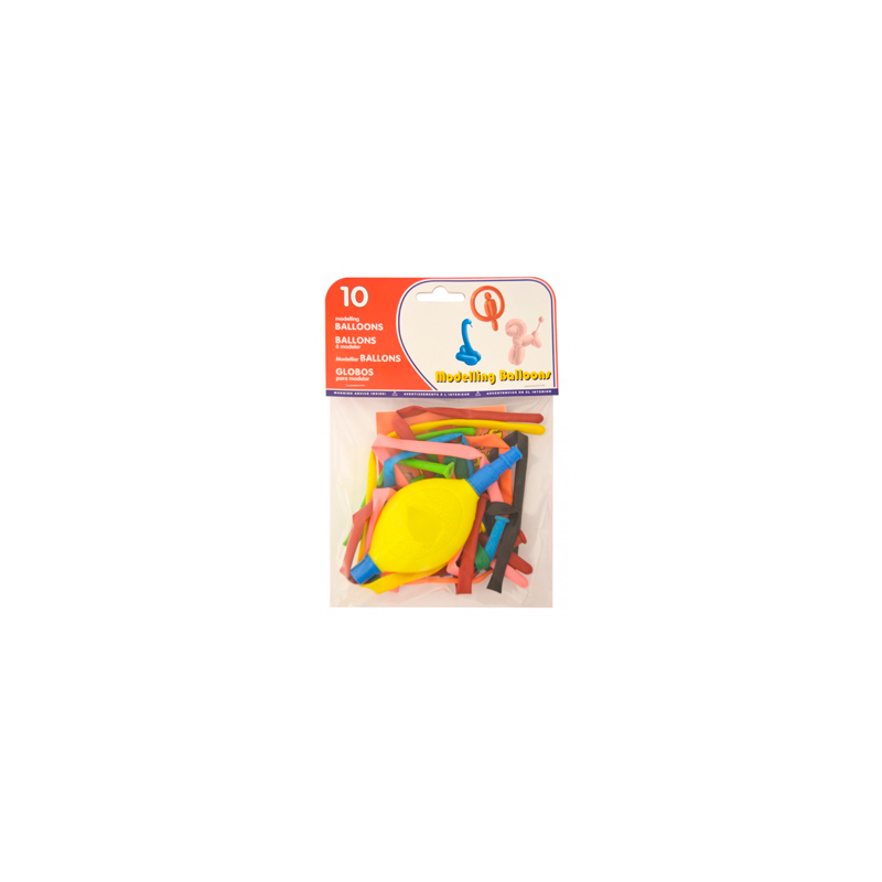 Globo 100% latex biodegradable para modelar + inflador bolsa de 10 unidades
