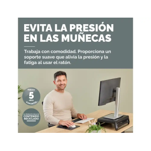 Alfombrilla para raton fellowes con reposamuñecas breyta negro 250x210x25 mm