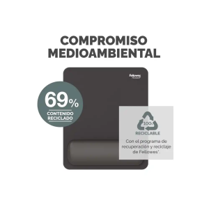 Alfombrilla para raton fellowes con reposamuñecas breyta negro 250x210x25 mm