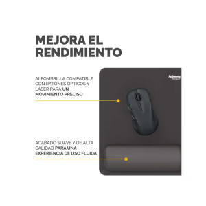 Alfombrilla para raton fellowes con reposamuñecas breyta negro 250x210x25 mm