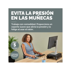 Alfombrilla para raton fellowes con reposamuñecas breyta azul 250x210x25 mm