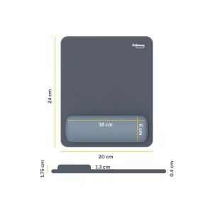 Alfombrilla para raton fellowes con reposamuñecas breyta azul 250x210x25 mm
