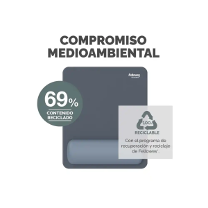 Alfombrilla para raton fellowes con reposamuñecas breyta azul 250x210x25 mm