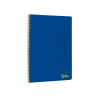 Cuaderno espiral liderpapel a4 smart tapa blanda 80h 75gr pauta 2,5mm con margen color azul oscuro