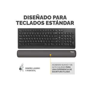 Reposamuñecas fellowes para teclado breyta negro 480x70x25 mm