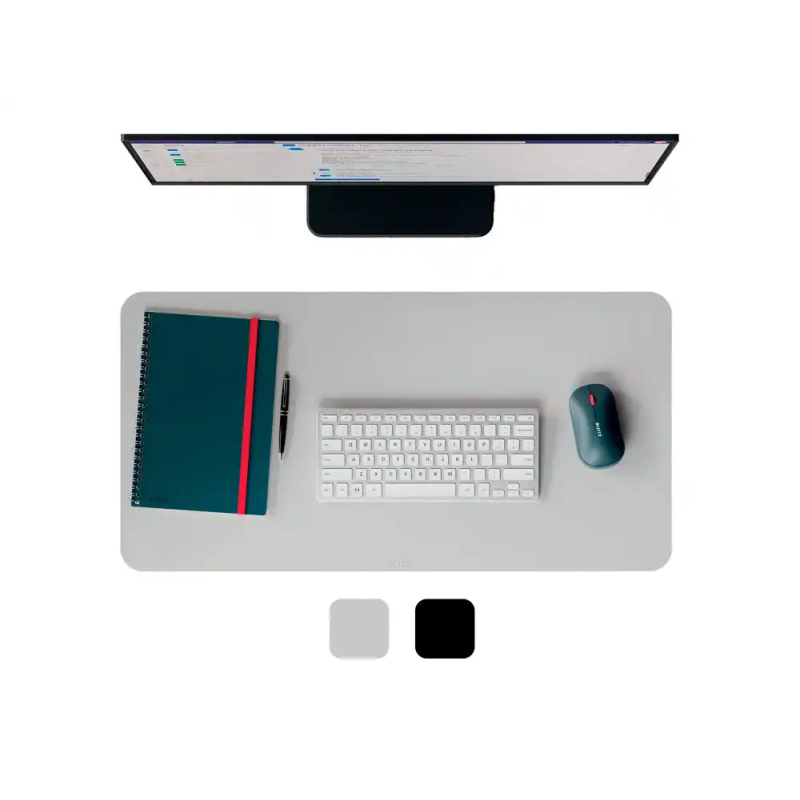 Alfombrilla de escritorio leitz piel reciclada color gris claro 700x360 mm