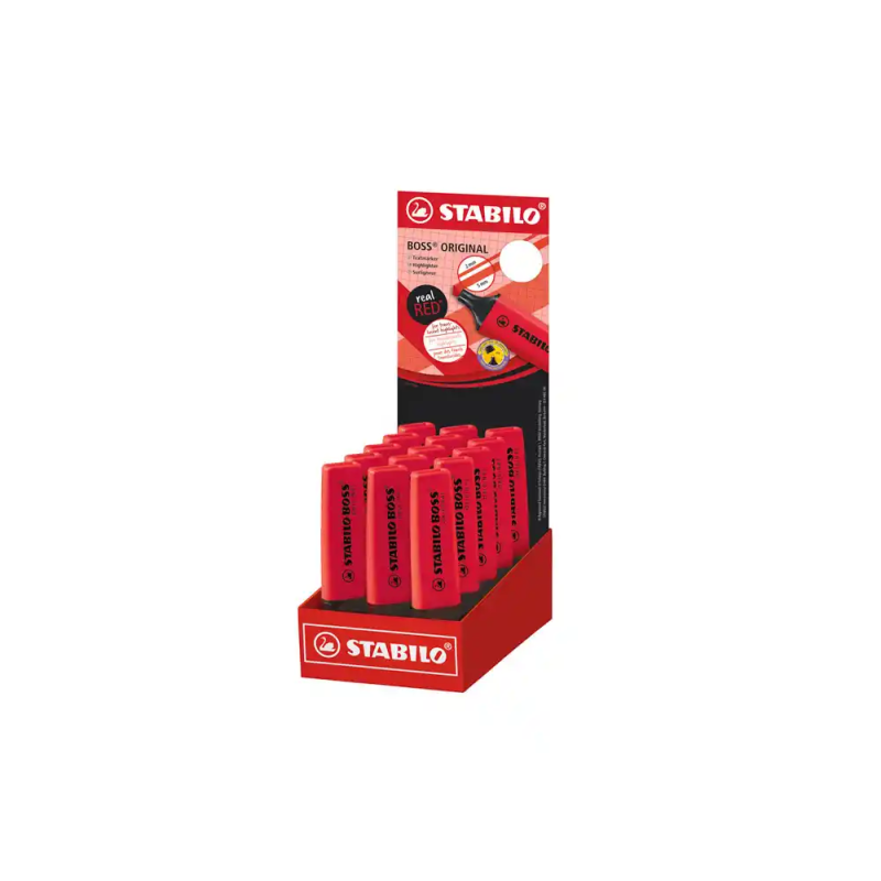 Rotulador stabilo boss fluorescente 70 rojo real expositor de 15 unidades