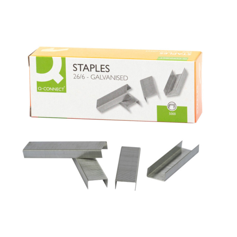 Grapas q-connect nº26/6 galvanizadas caja de 5000 unidades