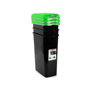 Contenedor para reciclaje plasticforte 25 l con tapa color verde parchis