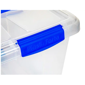 Contenedor de plastico plasticforte 55 litros n 4 transparente con tapa 590x400x350 mm