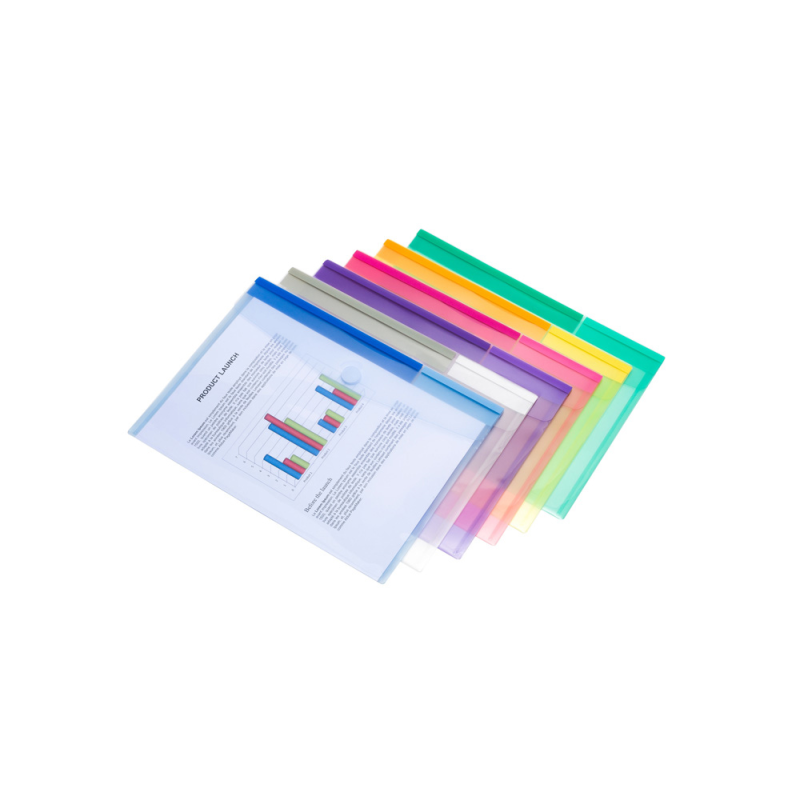 Carpeta broche djois polipropileno din a4 horizontal pack de 12 unidades colores surtidos