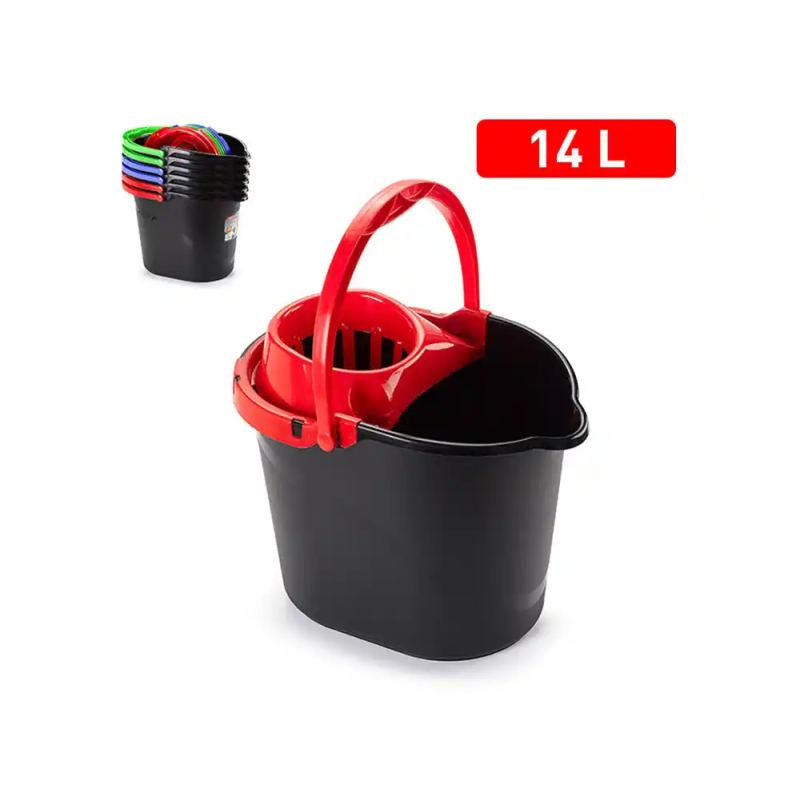 Cubo fregona plasticforte new black clean 14 litros color negro